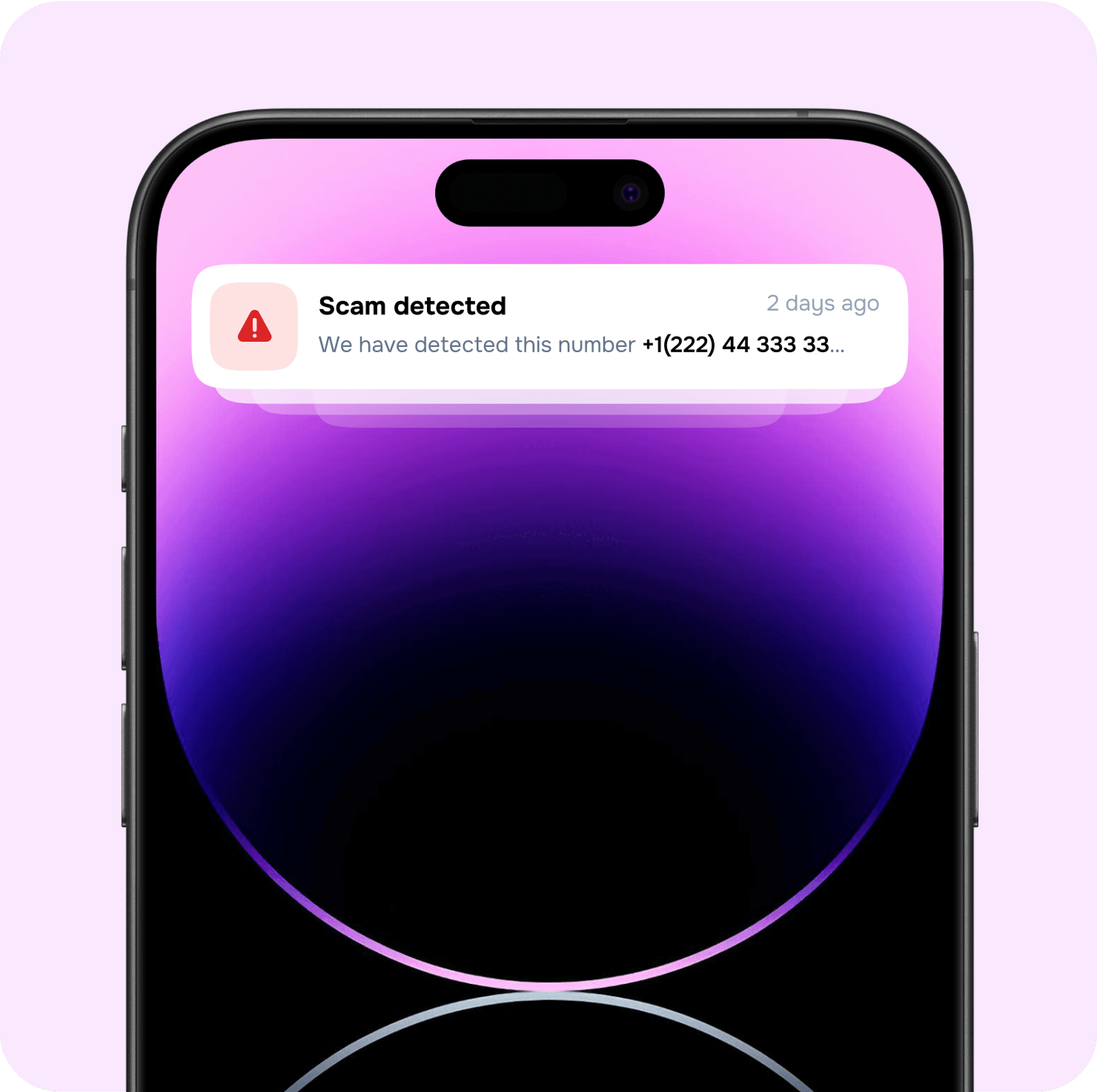 Phone showing scam detection notification